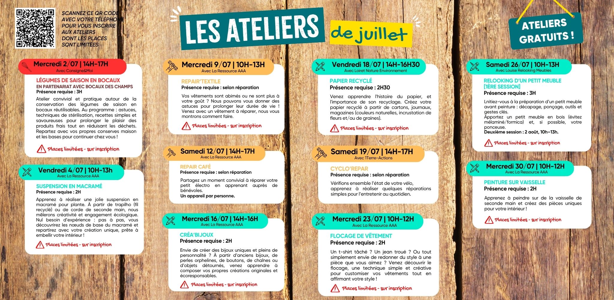 Programme de juillet